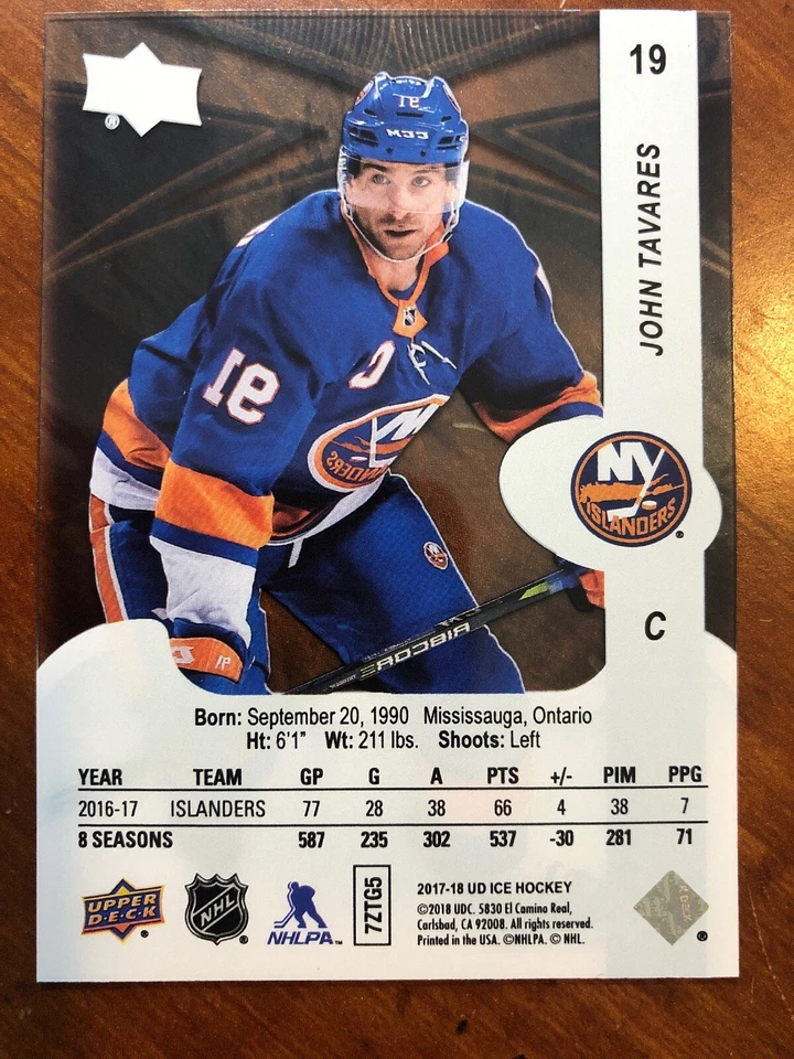17-18 UD Ice 19 John Tavares - Image 2 of 2