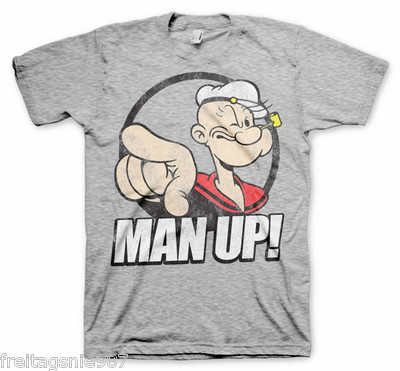 POPEYE Man Up! T-Shirt Baumwolle Offiziell Lizenziert