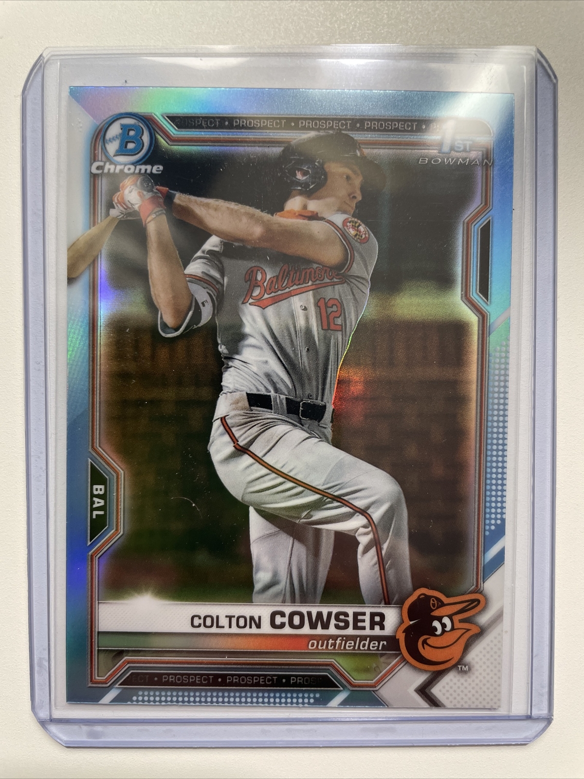2021 Bowman Draft Chrome Colton Cowser Sky Blue Parallel Orioles 1st Bowman