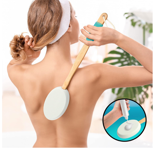 GinnEco Eincremehilfe für Körper, Rücken, Massage, Duschen 4 Pads, vegan, Holz - Bild 4 von 7