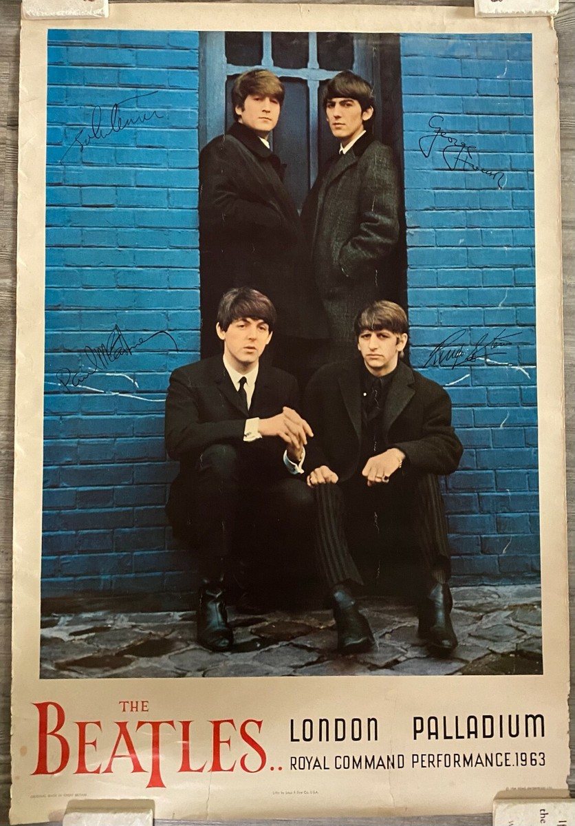 Original 1964 BEATLES POSTER LONDON PALLADIUM Royal Command