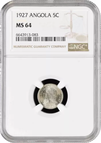 Angola 5 centavos 1927, NGC MS64, "Portuguese colony (1921 - 1974)"