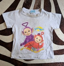 VTG 1998 Ragdoll Here Come Teletubbies 2T Child T Shirt Double Sided Graphic Kid