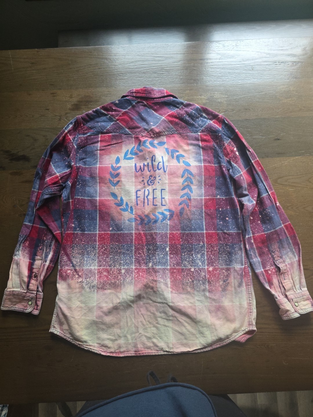 Custom Bleached And Painted Medium Ruff Hewn Flan… - image 1