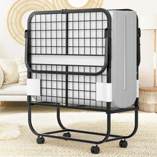 Folding Bed with 5 Inch Memory Foam Mattress, 75  X 31  Cot Size Rollaway Guest