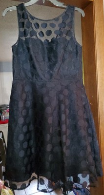 Betsey Johnson Dress Polka Dot Sleeveless Women 8 Y2K Mall Goth Cocktail Party