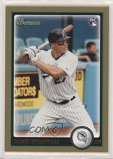2010 Bowman Draft Gold Giancarlo Stanton (Mike on Card) #BDP30 Rookie RC 2r8. rookie card picture
