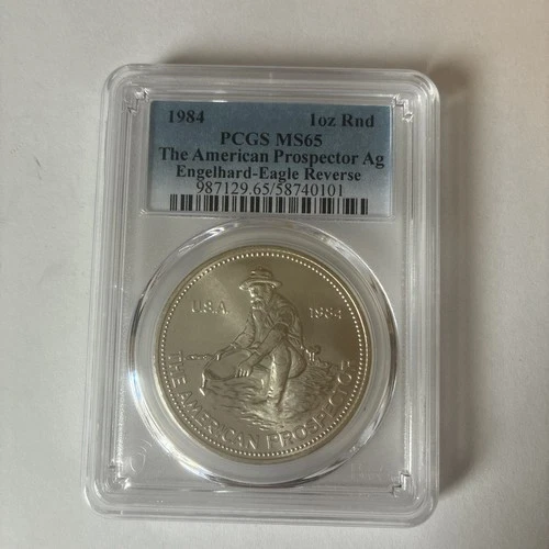 1984 Engelhard American Prospector 1 Oz Silver Eagle MS65 PCGS