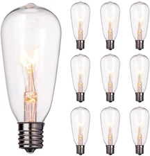 10 Pack Replacement Light Bulbs Outdoor, 7W ST40 Clear Edison Replacement Bul...