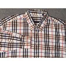 Burberry London Mens Large Nova Check Button Down Shirt Made in USA Vintage