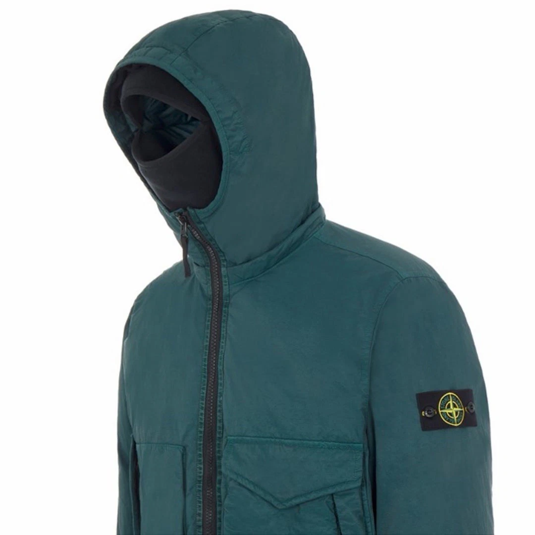 Stone Island Opaque Nylon Twill Down Jacket - Green - Size M - product detail image 2