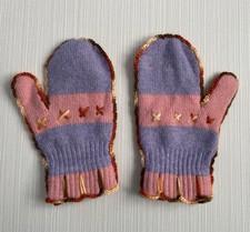 Girl  s Embroidered Knitted Mittens