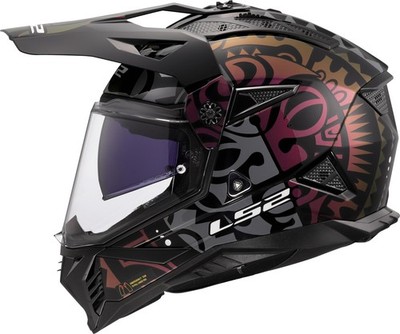 LS2 PIONEER II RANGI Cross Enduro Motorradhelm Klappvisiersystem Gloss Black M