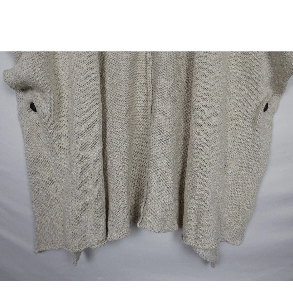Cárdigan tejido de lino para mujer Eskandar talla única beige tonos tierra granola Lagenlook Foto 4 de 4