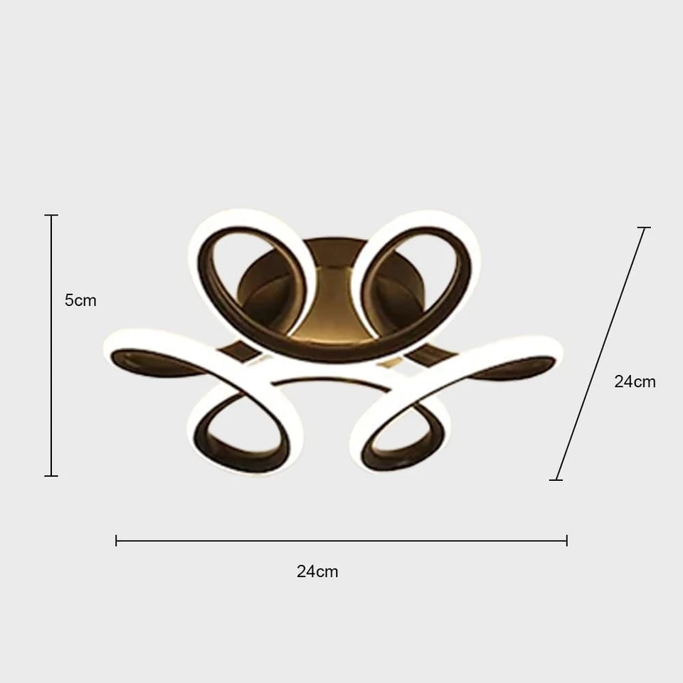 LightInTheBox Modern LED Ceiling Light, Black Twisted Flower Design, Warm White, - Image 3 of 4