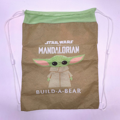Build A Bear Grogu Yoda Star Wars Mandalorian Teddy Carrier Drawstring Cinch Bag