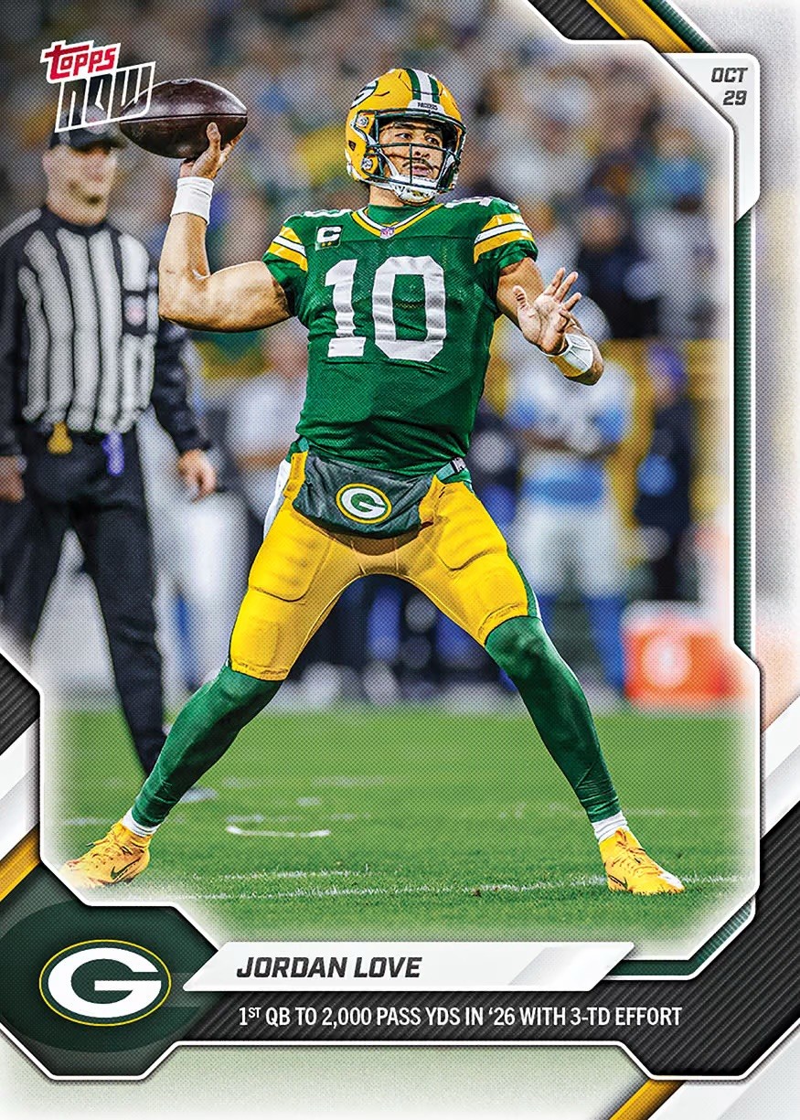 Jordan Love 2,000 Yards - 2026-27 NFL Topps NOW - Card 91 Presale