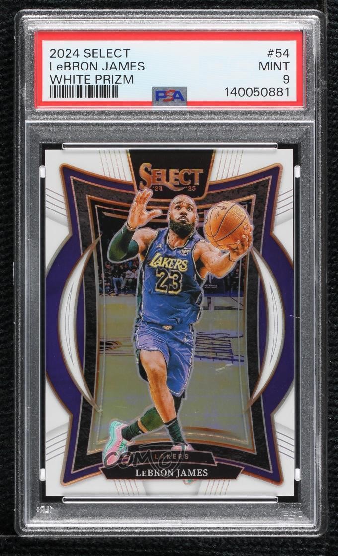2024 Panini Select Concourse White Prizm /149 LeBron James #54 PSA 9 MINT 18vb