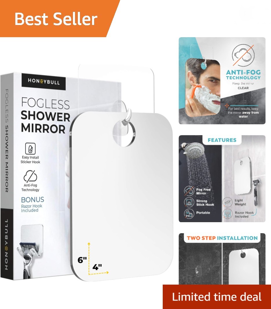 Fogless Shower Mirror for Shaving &ndash; Anti-Fog Acrylic Mirro