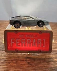Vintage 1986 HOT WHEELS Silver FERRARI With Park-'n-Plates License Case