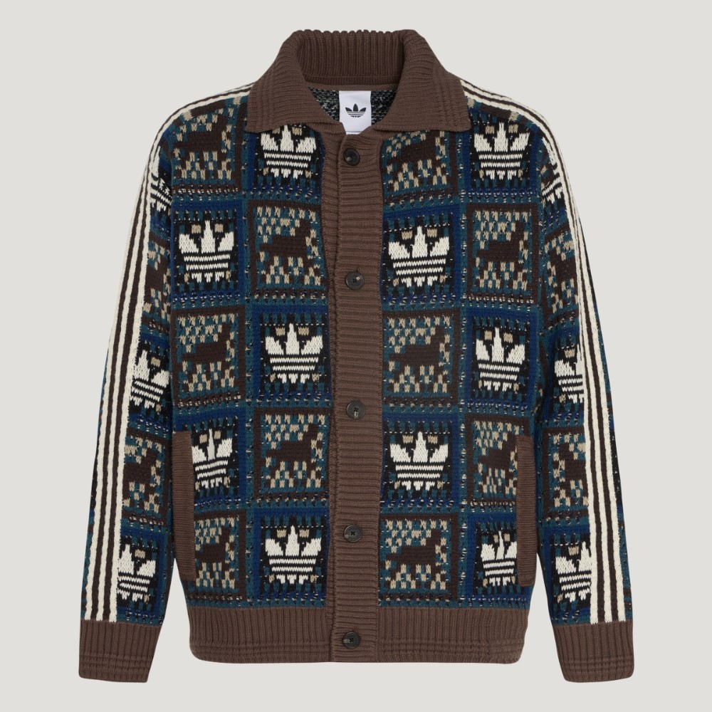 adidas Originals X Clot Cardigan Crafted Sweater Jacket in Cream