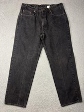 Vintage Levis 550 Jeans Mens 38x29 Black Relaxed Fit Tapered Denim USA 90s 1998