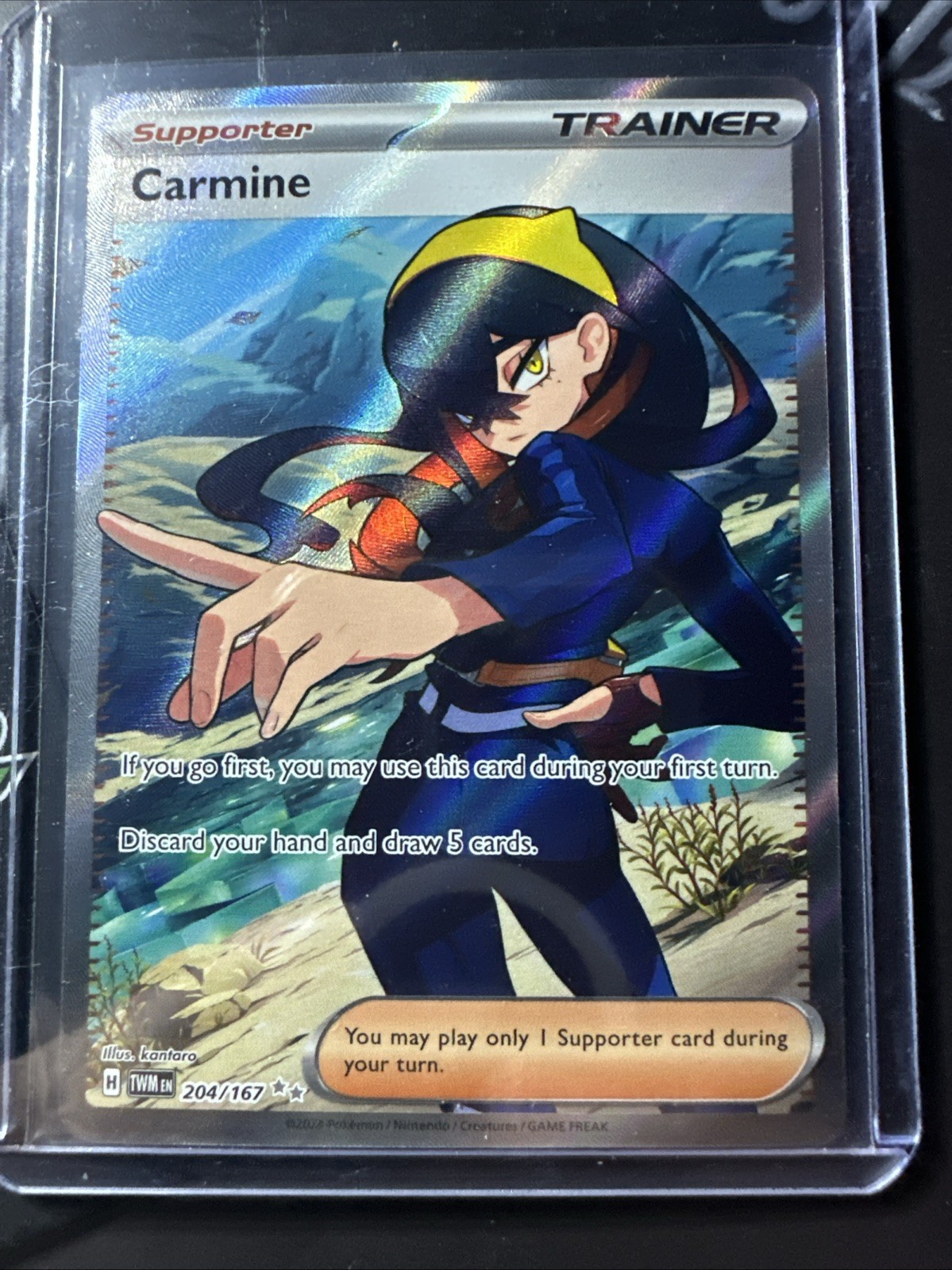 Carmine 204/167 Ultra Rare, Twilight Masquerade, Full Art Holo, Pokemon TCG, NM