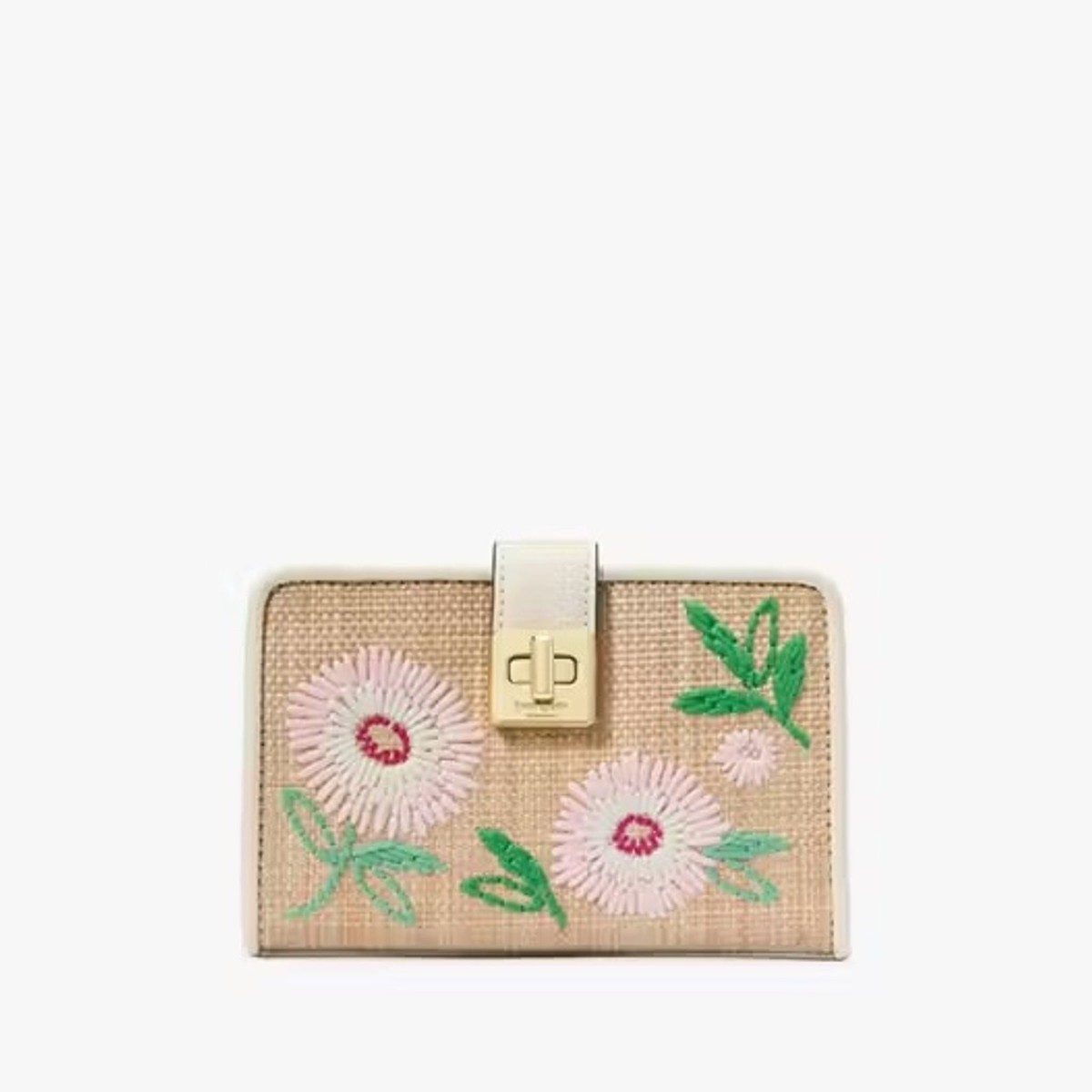 Kate Spade KK918 Phoebe Straw Turnlock Medium Wallet | eBay