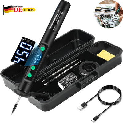Mini Kabellos Akku Lötkolben Set 8s Schnelles Aufheizen 450°C mit USB-Kabel