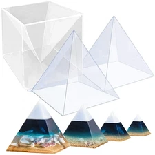 Super Large Clear Silicone Pyramid Molds for Resin, 2Pcs Inner Pyramid Silico...