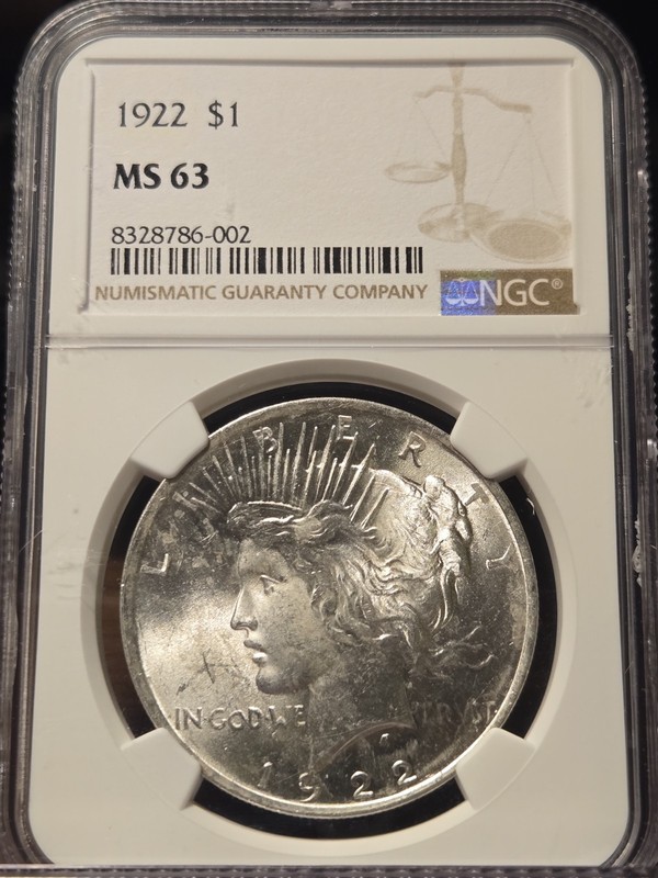 🔥 1922 Peace Dollar NGC MS63 Silver $1 Coin 🕊️ Choice Uncirculated