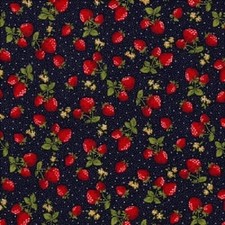 Rose Hubble 100 Cotton Poplin Strawberry Printed Fabric for Crafting