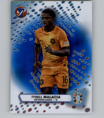 Tyrell Malacia - 2023 Topps Pristine Road to UEFA Euro 2024 Blue Refractor /75