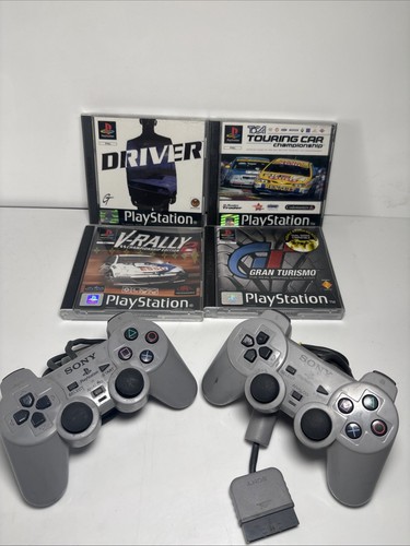 Pacchetto giochi Plantation 1 PS1 Driving Racing con controller ufficiali analogici X2
