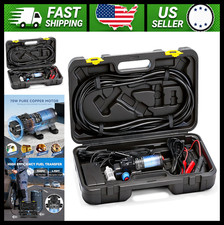 12V Fuel Transfer Pump Set with Hose and Carrying Case for Gasoline Diesel