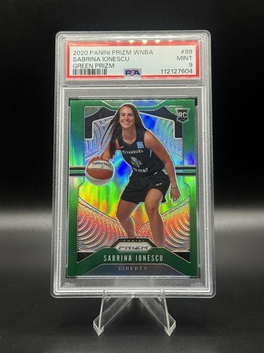 2020 Panini Prizm WNBA Sabrina Ionescu #89 Green Prizm RC PSA 9 OREGON LIBERTY