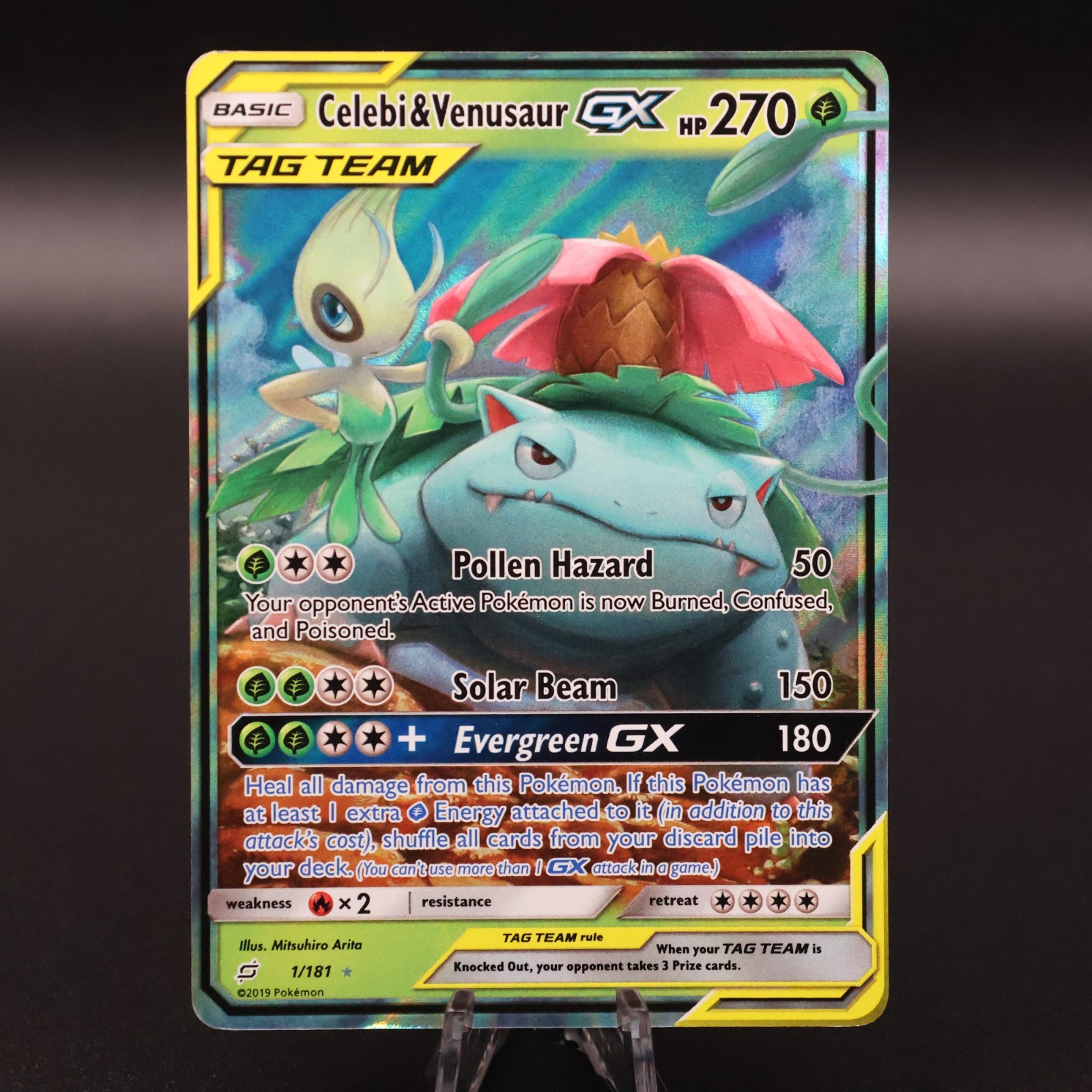 Pokemon TCG | Celebi & Venusaur GX 1/181 | Team Up | Holo Rare | LP