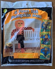 1990s Halloween 6’ Posable Pumpkin Man Leaf Bag from Sun Hill Industries, Inc.