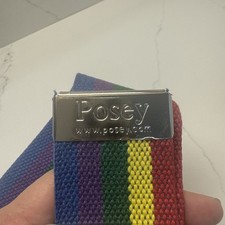Posey Rainbow Gait Belt/Strap Silver Metal Buckle With Grip Mobility Stability