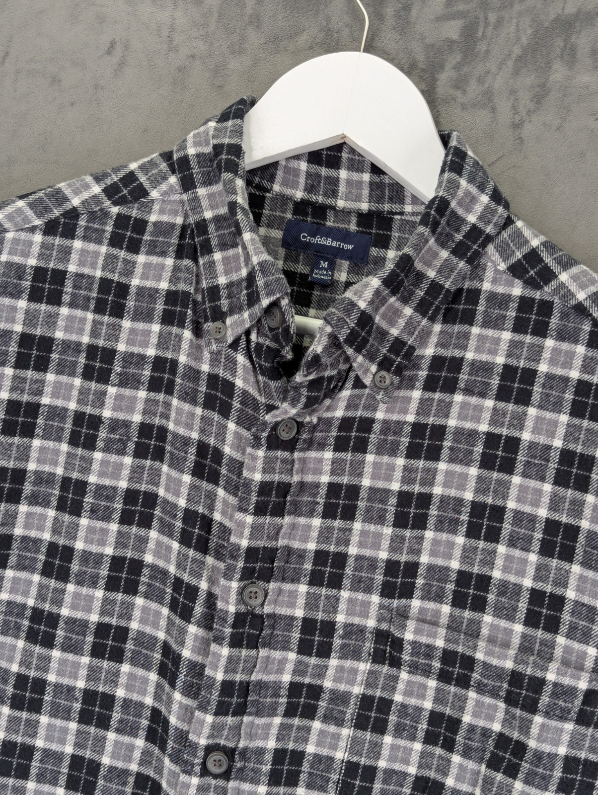Croft & Barrow Flannel Shirt Men's Size Medium Plaid Cotton Button Up image 2