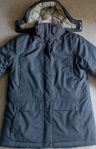 LL Bean Baxter State Parka Women's S REG Blue Downtek Hooded No Fur Trim EUC - Picture 3 of 14