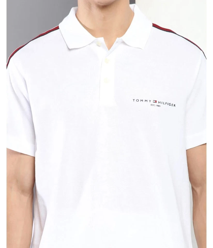 Tommy Hilfiger Herren Poloshirt Weiß Gr. S Regular Fit - Neu mit Etikett - Bild 1 von 4
