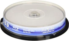 10 PlexDisc 50GB Glossy Water-Resistant White Inkjet Printable BD-R DL 645-C12