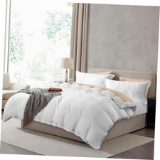 Prewashed Duvet Cover Set, White Queen 01 - White No Comforter