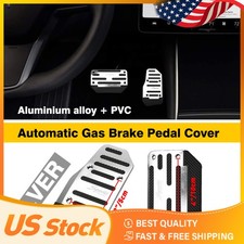 Racing Sports Non-Slip Car Automatic Foot Gas Rest Brake Pad Pedals Cover Silver