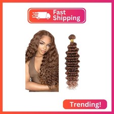  30 Brown Bundles Deep Wave Bundles Human Hair 26 Inch Light Brown Deep Wave Bun