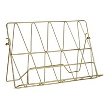 Image of Vertex Metal Wire Cook Book Stand Kitchen Organizer Free Stand Gold Finish