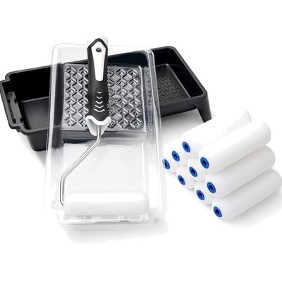 Farbroller Set, 4 Zoll, Malerrolle Foam, Malerzubehör, Malträger, Renovierung