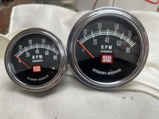 8k Sw Stewart Warner Greenline Tachometer W 8cyl Sending Unit Compact 2 58ths