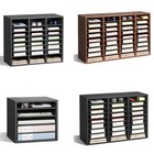 Wooden Literature Organizer 5/24/27/36 Compartments Grey/Dark Brown/Black